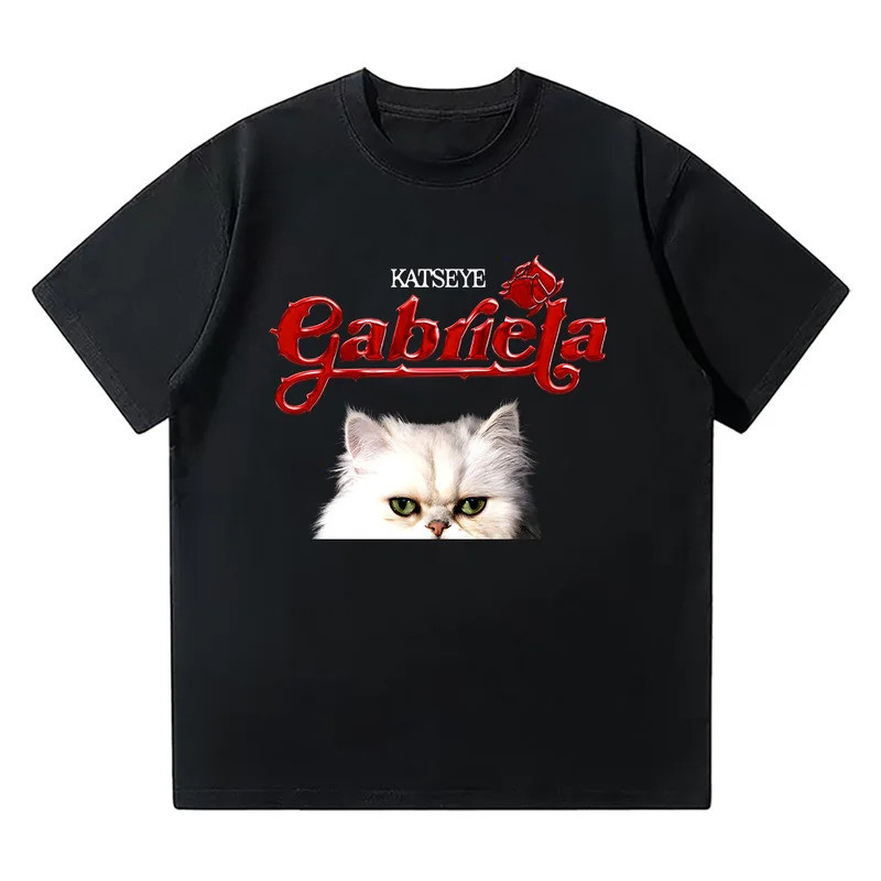 เสื้อยืด Katseye Gabriela 2025 T-shirt สไตล์ Hip Hop Kpop สบายๆสำหรับทั้งผู้หญิงและผู้ชาย -quality s