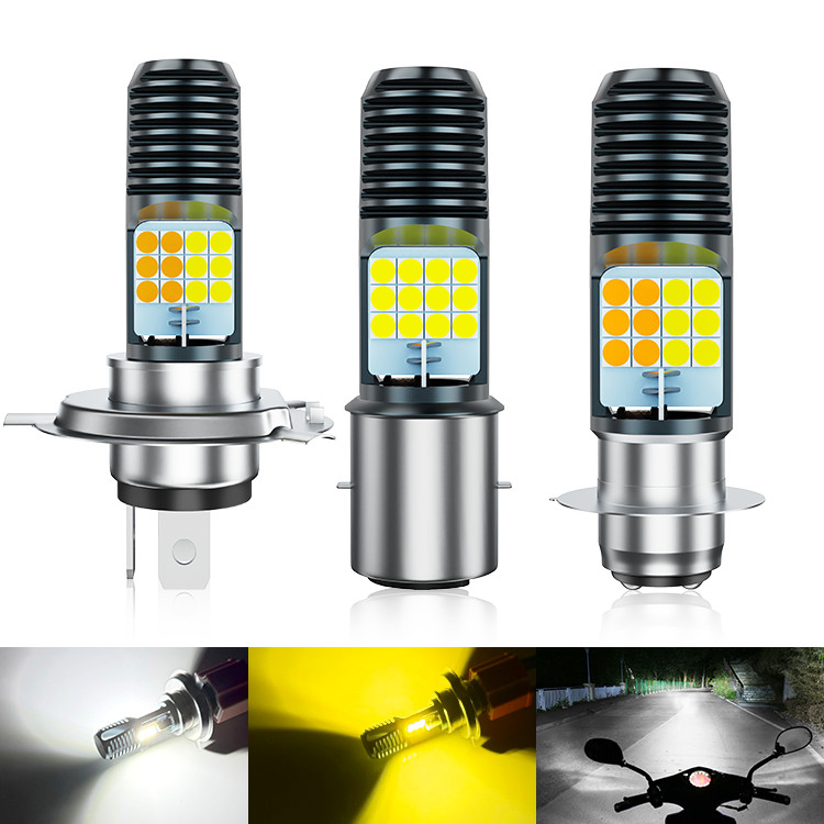 12V-80V P15D ความสว่างสูง LED ไฟหน้ารถจักรยานยนต์สูง/ต่ํา H6/BA20D H4 1200LM Bicolor LED ไฟหน้าอุปกรณ์เสริมรถจักรยานยนต์