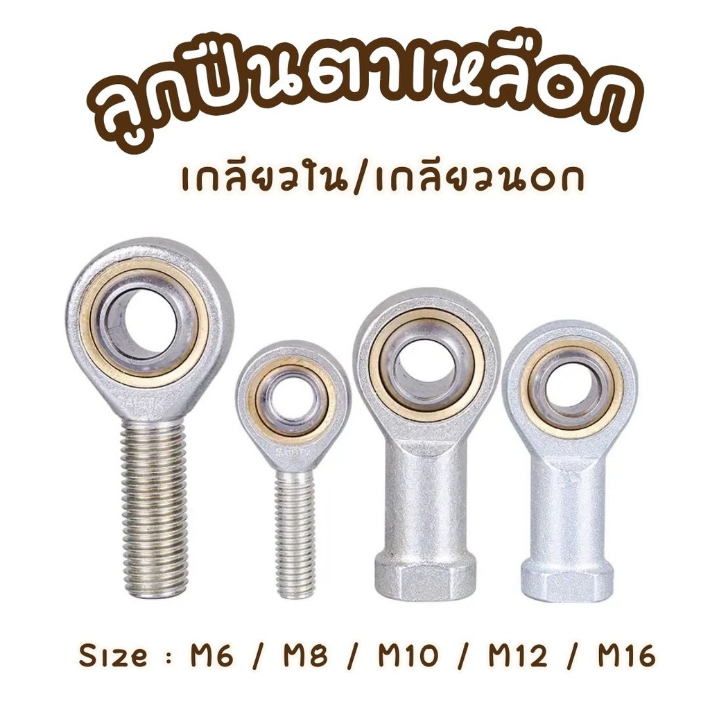 ลูกปืนตาเหลือก ตาไก่  เกลียวใน/เกลียวนอก ขนาด M6-M16 #AO-0014