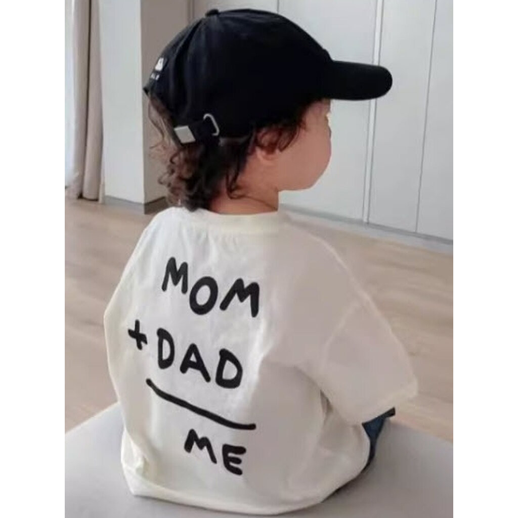 LLT-01 เสื้อยืด I love MOM & DAD ใส่ได้ทั้งเด็กผู้ชาย และเด็กผู้หญิง เนื้อผ้านุ่มใส่สบาย (ขนาด 80-130)