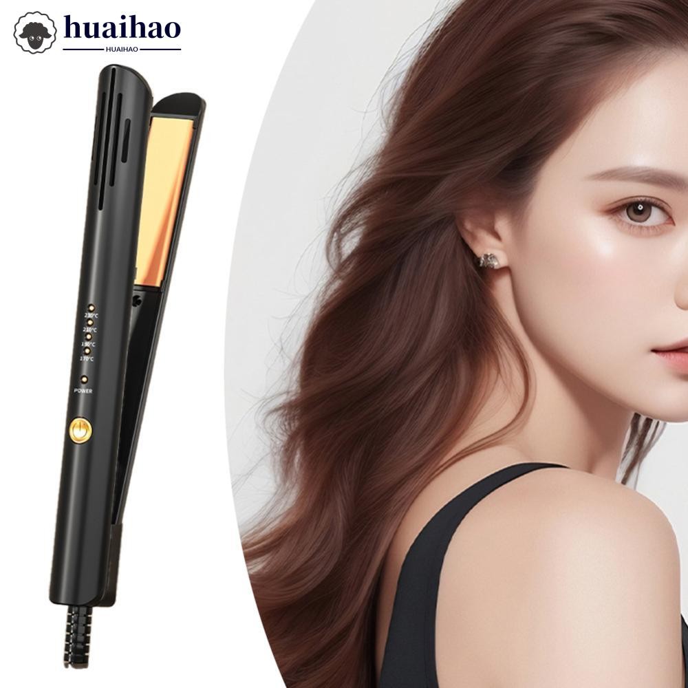 HUAIHAO 2-in-1 Hair Styler ขนาดกะทัดรัดความร้อนอย่างรวดเร็ว Frizz ฟรี Travel Hair Straightener Profe