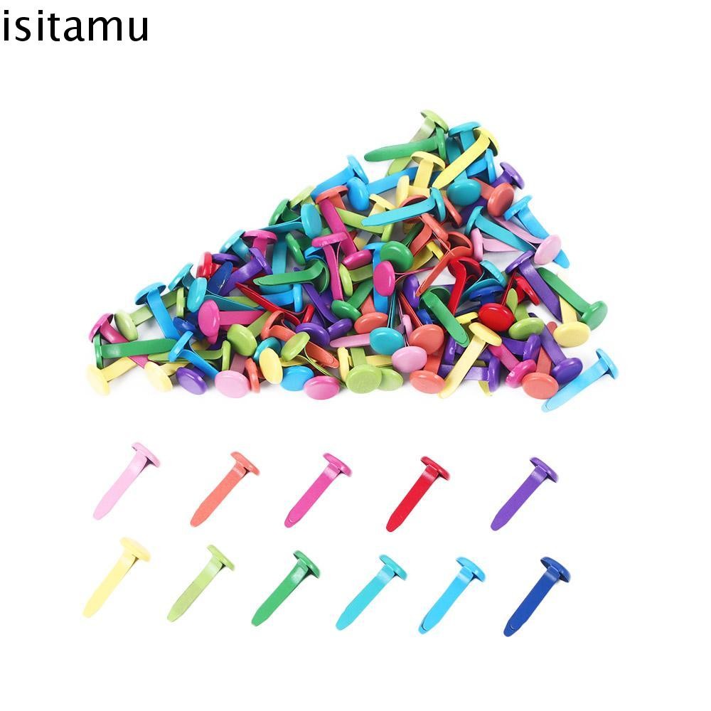 Isitaft Brads DIY 100 ชิ้น Art Project กระดาษงานฝีมือโรงเรียน Fasteners Craft Accessory