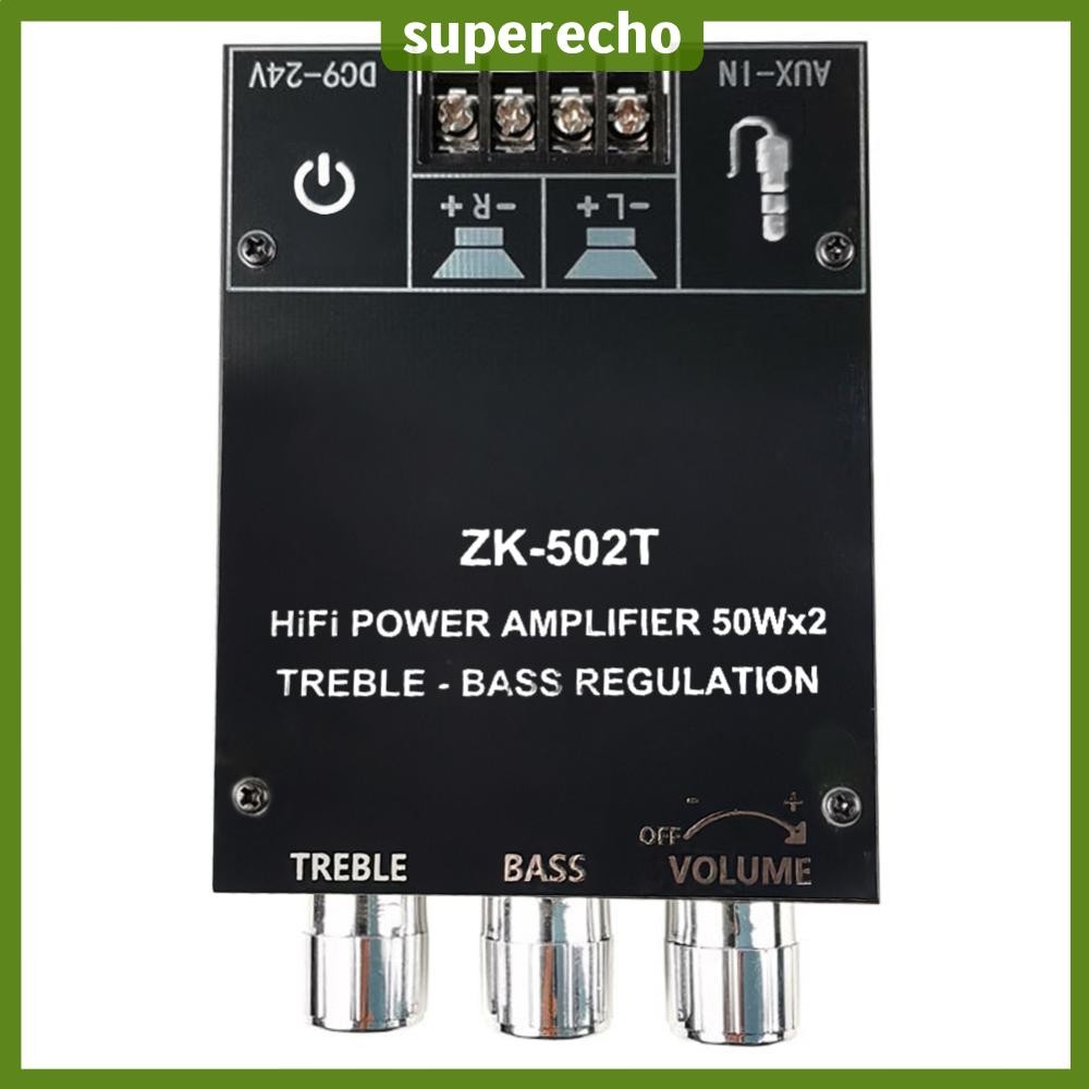[คลังสินค้าพร้อม] ZK-502T 50Wx2 บอร์ดเครื่องขยายเสียงสเตอริโอโมดูลลําโพงเสียงที่รองรับบลูทูธ