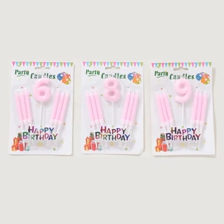 (ถูกสุดในไทย) 🎉เทียนวันเกิด เทียนตัวเลข เทียน วันเกิด Happy BirthDay ปักเค้ก cake ฉลองครบรอบ สีหวาน เลข0-9 พาสเทล V1-20