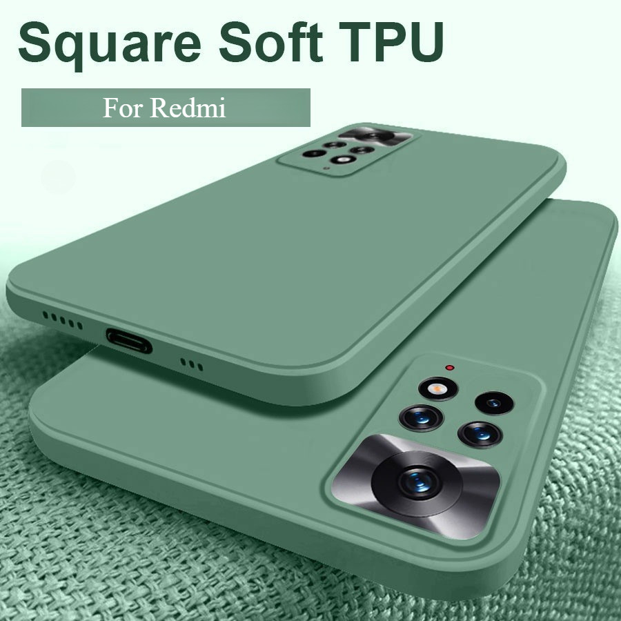 For Xiaomi Mi Redmi Note 11 12 13 14 S Pro+ 4G 5G สี่เหลี่ยม ด้านข้าง ซิลิโคนนิ่ม เคลือบด้าน เคสป้องกันกล้อง กันกระแทก เคสด้านหลัง