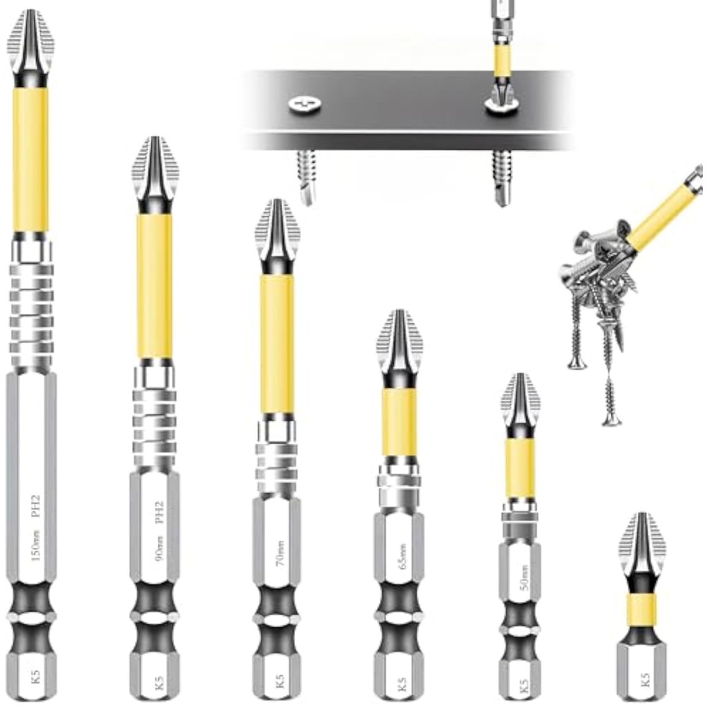 ดอกไขควงแม่เหล็ก 5 ชิ้น Magnetic Screwdriver Bits สำหรับสว่านไฟฟ้า ไขควง และงานซ่อมทั่วไป