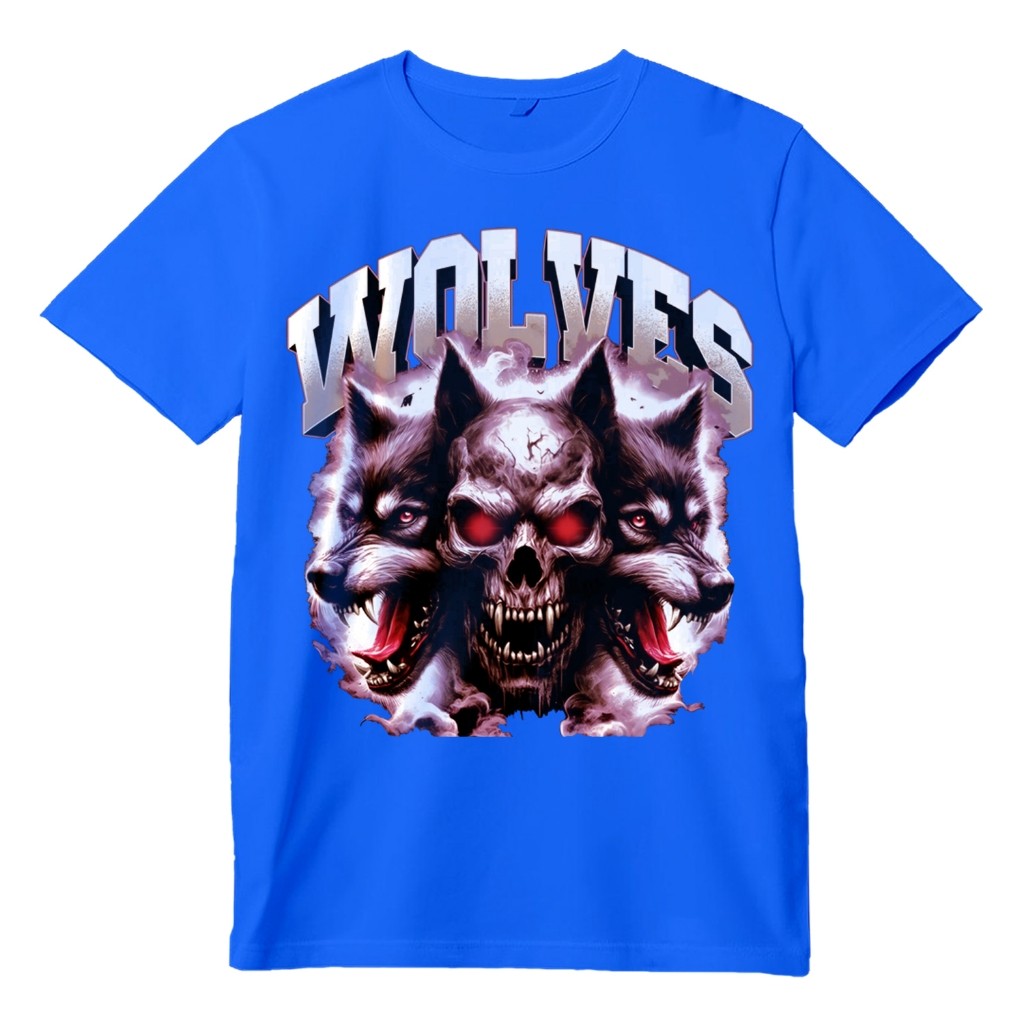 RiotWear WOLVES Regular Fit Cotton T-Shirt Mens and Womens Short Sleeve Distro T-Shirt Top