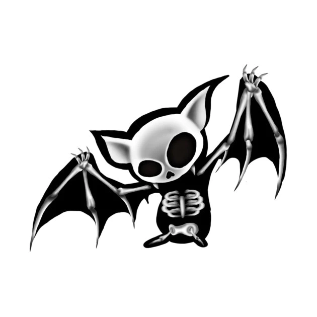 เสื้อยืด Vintage Skeleton bat T-Shirt Cotton 100% thumbnail 9