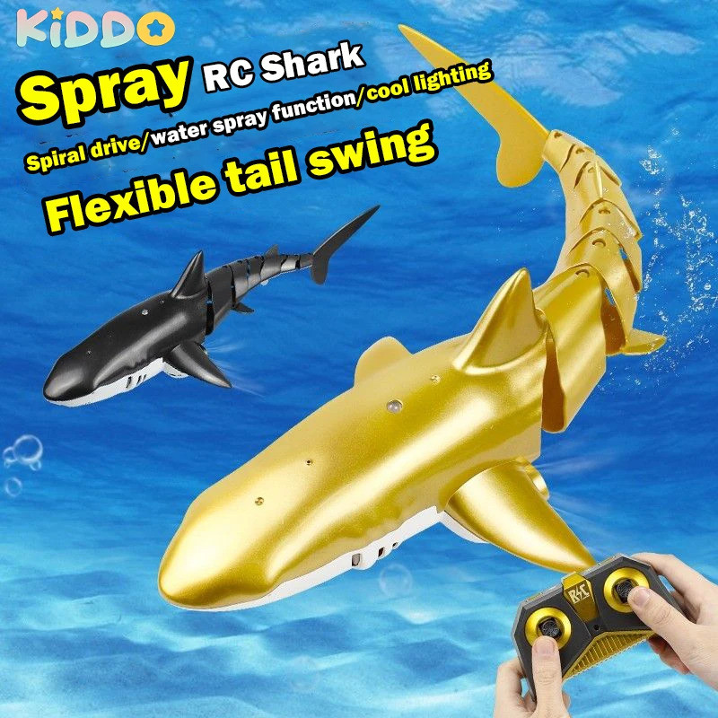 [NEW] สมาร์ท Rc Shark Whale สเปรย์น้ําของเล่นตลกรีโมทคอนโทรลเรือเรือดําน้ําหุ่นยนต์ปลาของเล่นไฟฟ้าสํ