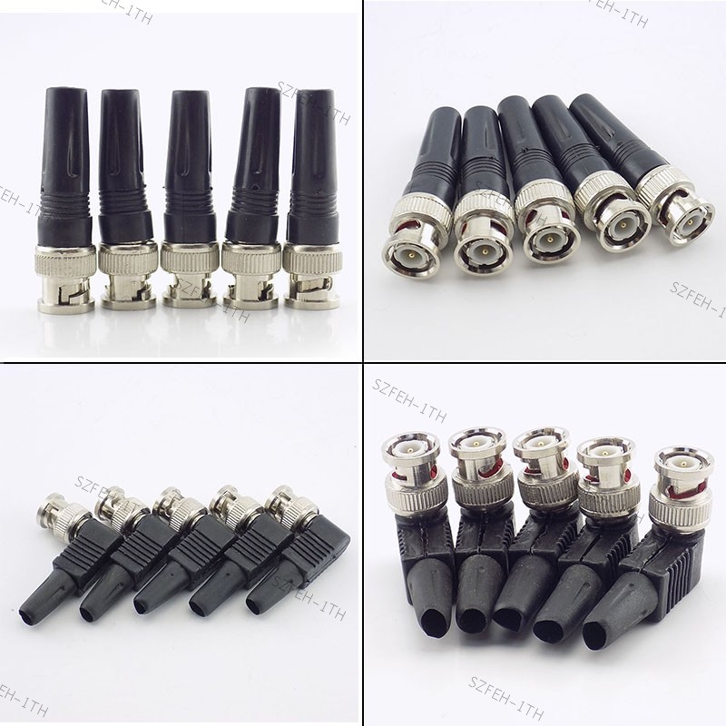 BNC ปลั๊กอะแดปเตอร์ชาย Twist-on Coaxial RG59 สําหรับกล้องวงจรปิดวิดีโอ/เสียง Connector adaptor F4TH