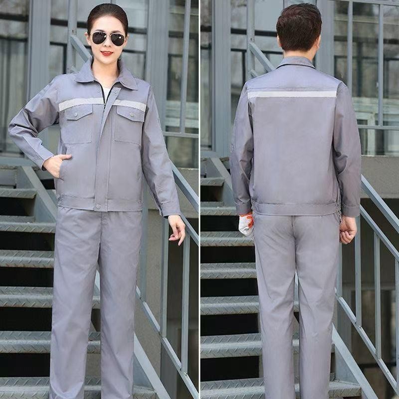 ชุดเครื่องแบบทำงาน เสื้อช็อป กางเกงทำงาน ใส่ได้ทั้งชายและหญิง ชุดช่างโรงงาน ชุดทำงานซ่อมรถยนต์ ช่างเชื่อม ชุดสะท้อนแสง