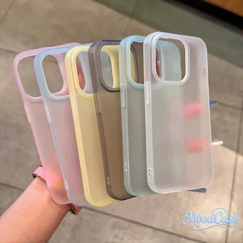 เคสไอโฟน 12 สำหรับ IPhone 13 16 11 15 Pro Max 7 8 16 15 Plus 16 15 Pro X XR XS Max SE 2020 สีทึบเรียบง่ายขั้นสูงปกแข็ง