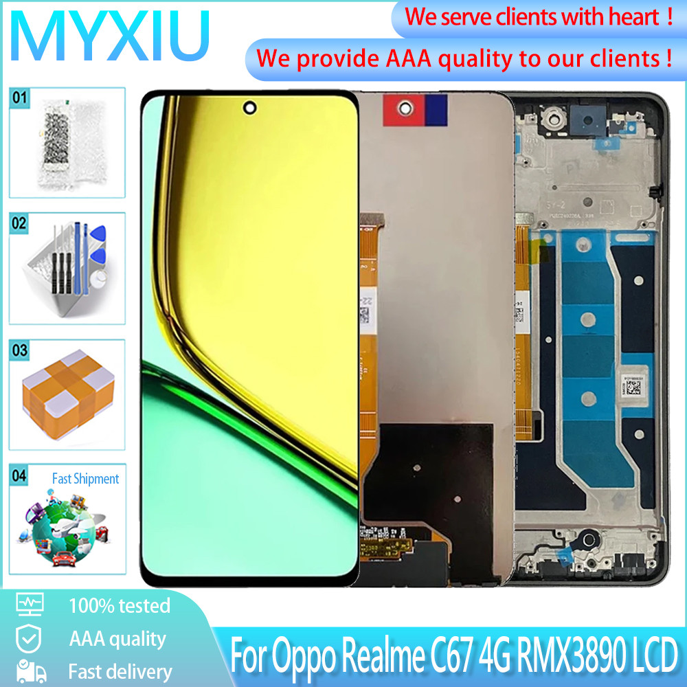 6.72 IPS สําหรับOppo Realme C67 4G RMX3890 จอแสดงผลLCD Touch Screen Digitizer AssemblyสําหรับRealme 