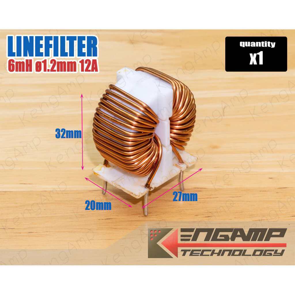 (1ชิ้น) [Ind] (1ชิ้น) Line Filter 6mH ลวด ø1.2mm กระแสสูงสุด 12A