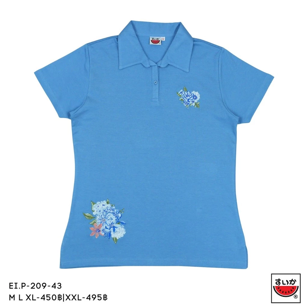 เสื้อยืดคอปกแขนสั้น ลายปักดอกไม้ SUIKA EI.P-209 thumbnail 6