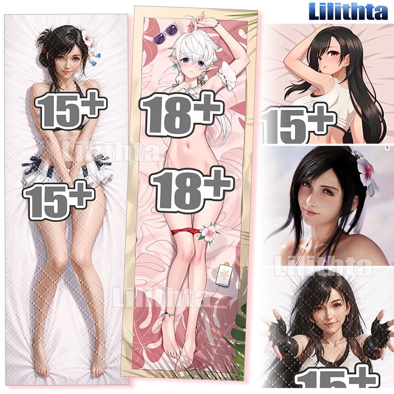 Dakimakura ปลอกหมอน Final Fantasy Tifa Lockhart และ Alisaie Leveilleur FF7 Body-pillow Cover Custom 