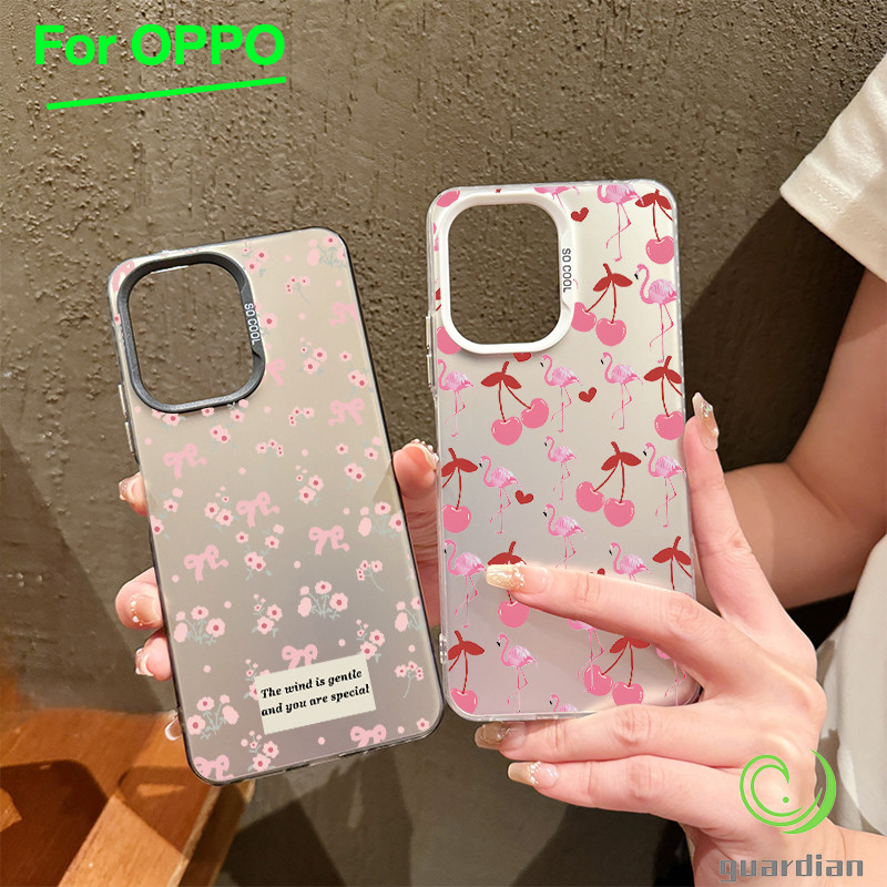 For เคสโทรศัพท์ OPPO A3 A3X A60 5G A9 A18 ดอกไม้และบานเทิลสีชมพู A38 A15 A15s A60 A35 A17 A17K A79 5G OPPOA57 4G