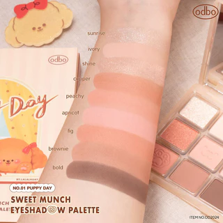 ODBO Sweet Munch Eyeshadow Palette 9g #OD2024 พาเลทอายแชโดว์ 9 เฉดสี.