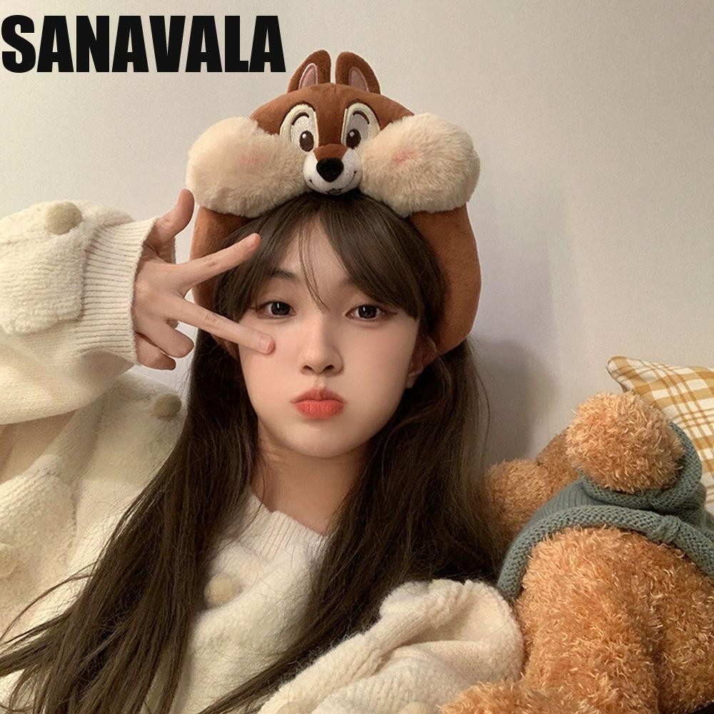 Sanavala ที่คาดผมตุ๊กตาหมี Rabys Stitch Kawaii เครื่องประดับผม Headwear แต่งหน้าล้างหน้าปาร์ตี้ผม Hoop