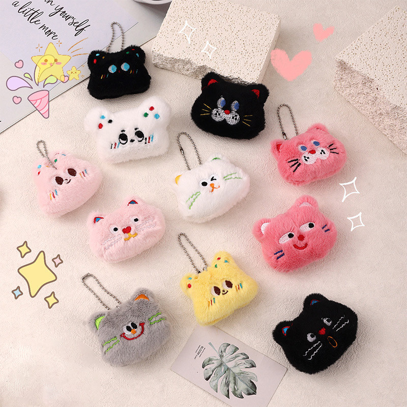 [JBTH] Polka Dot Cat ของเล่นตุ๊กตาการ์ตูน Speetchless Cat จี้ตุ๊กตานุ่มตุ๊กตาพวงกุญแจพวงกุญแจรถกระเป๋าเป้สะพายหลังตกแต่ง [JB]