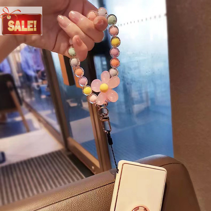 Bl โทรศัพท์ Anti-lost Lanyard Key จี้ข้อมือสั้นสีสัน Macaron รอบลูกปัดจี้ผู้หญิงมือถือโซ่โทรศัพท์มือถือ Lanyard A