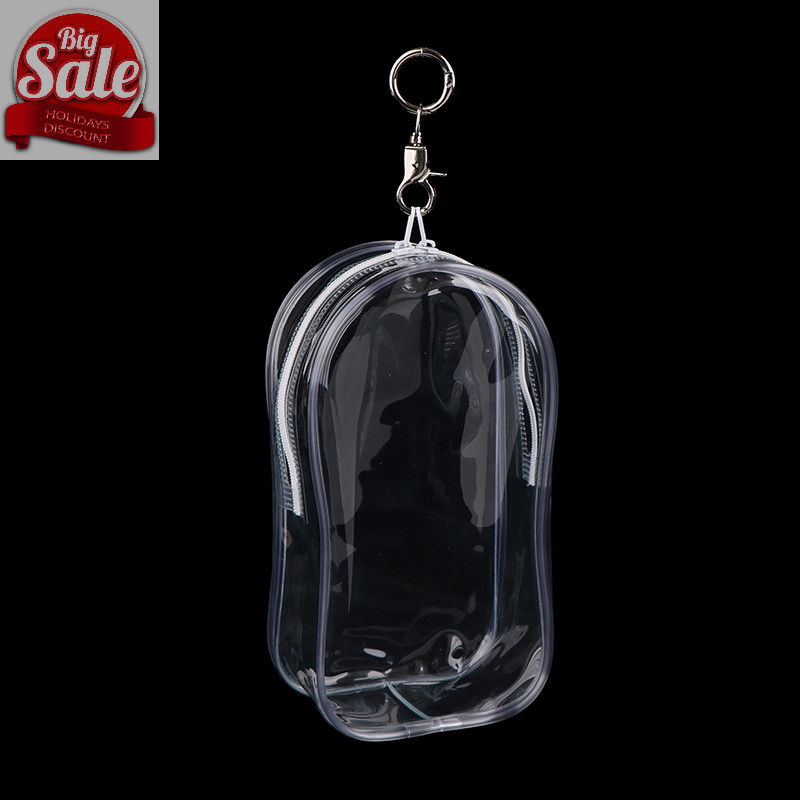 Af 1 PC 19*10 ซม.PVC โปร่งใสรูปไข่ตุ๊กตาสําหรับกลางแจ้งถุงเก็บฝุ่นกระเป๋า Organizer กล่องของเล่นตุ๊กตากระเป๋ากล่องพวงกุญแจ A