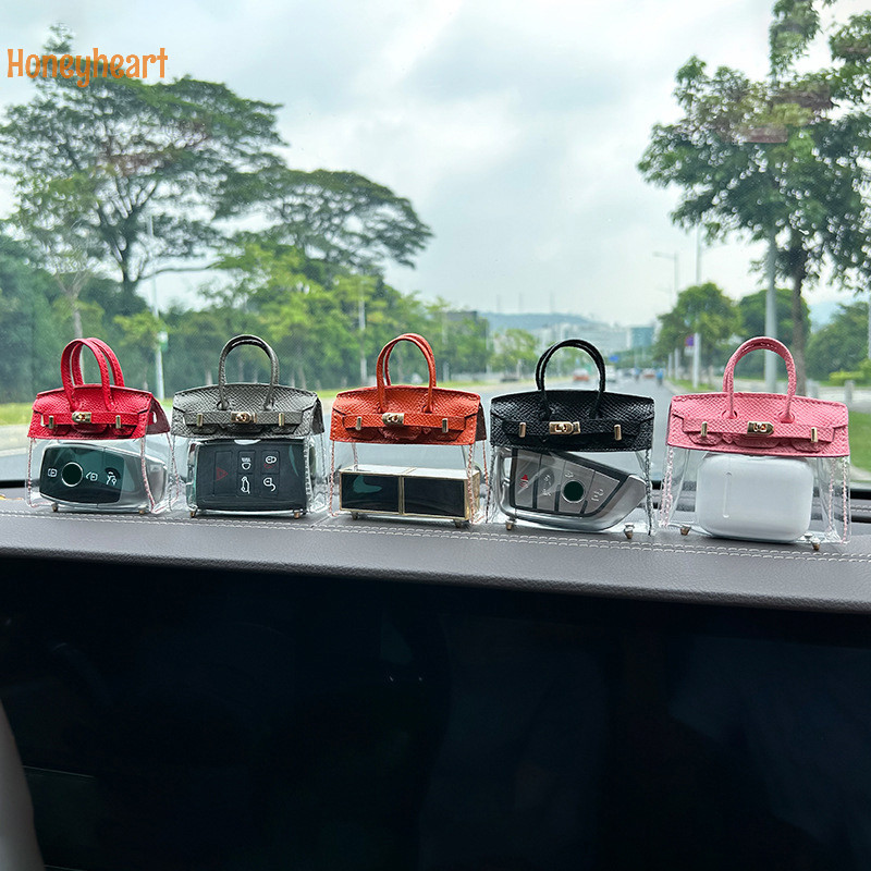 <Honeyheart> แฟชั่น Mini กระเป๋าเครื่องสําอาง Car Key Pack Lip Car Key Storage Bag ประณีต Mini Transparent Jelly Key Bag จี้ Nice