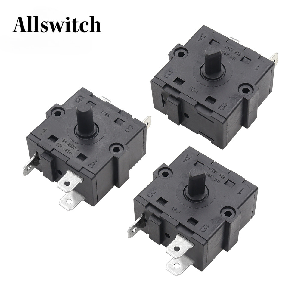 ตําแหน่งเครื่องทําความร้อนห้องไฟฟ้า 2Pin 3Pin 5Pin เลือกสวิตช์แบบหมุน AC 250V 16A หม้อน้ํา