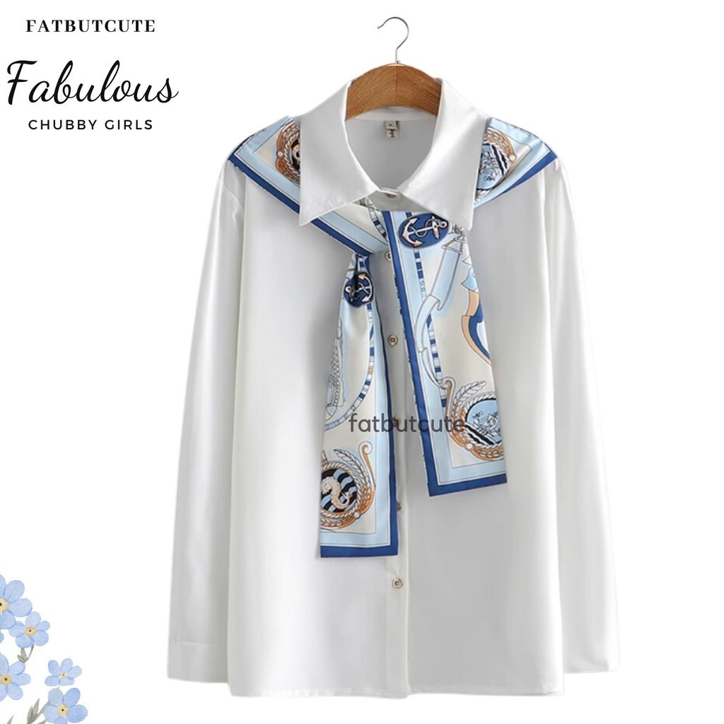 [มีอกถึง50นิ้ว] เสื้อเชิ้ตสาวอวบ สไตล์เรียบๆแต่หรู ใส่ไปทำงานหรือเที่ยวได้เลยค่า รหัส237
