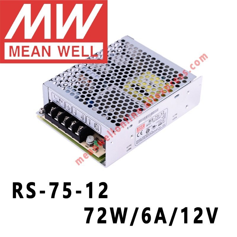 ⁂Mean Well RS-75 Series 75W DC Single Output Switching Power Supply meanwell online store