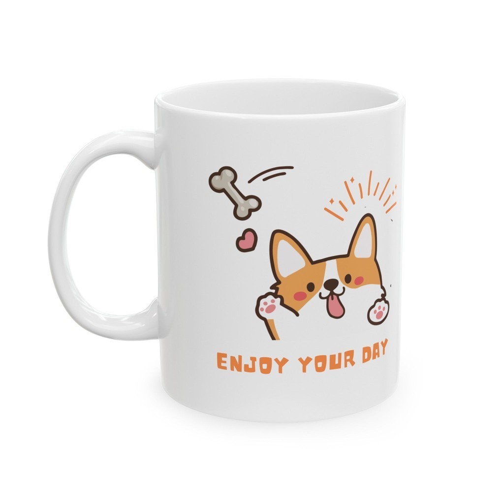 Tan Enjoy Your Day Design Mug C2 แก้วเซรามิค 11Oz
