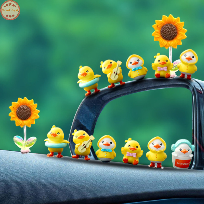 บ้าน 1เซ็ตการ์ตูนเรซิ่นเป็ดน้อยสีเหลืองรุ่นคอนโซลกลางรถตกแต่งน่ารักเครื่องประดับรถอัตโนมัติภายในแดชบอร์ดอุปกรณ์เสริม ไทย