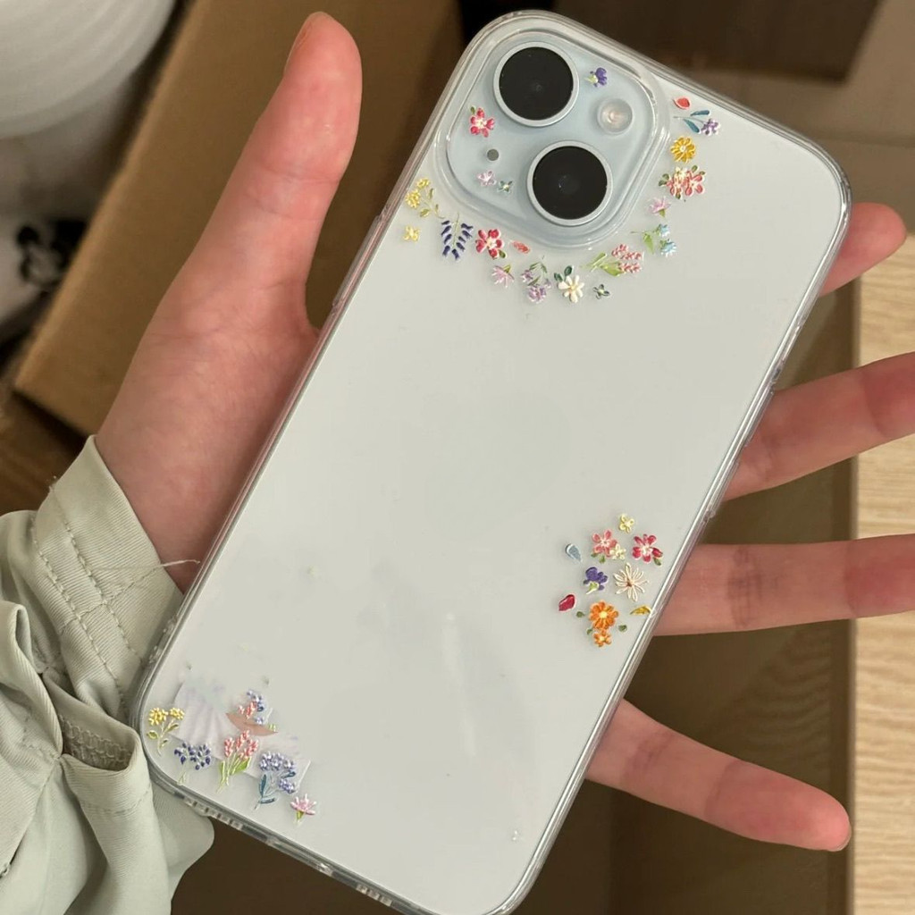 Ins ดอกไม้เหมาะสําหรับ Apple 15/14/13pro เคสโทรศัพท์ 12/11 Soft xr/xs กันกระแทก 7plus/8plus รวมทุกอย่างเคสโทรศัพท์