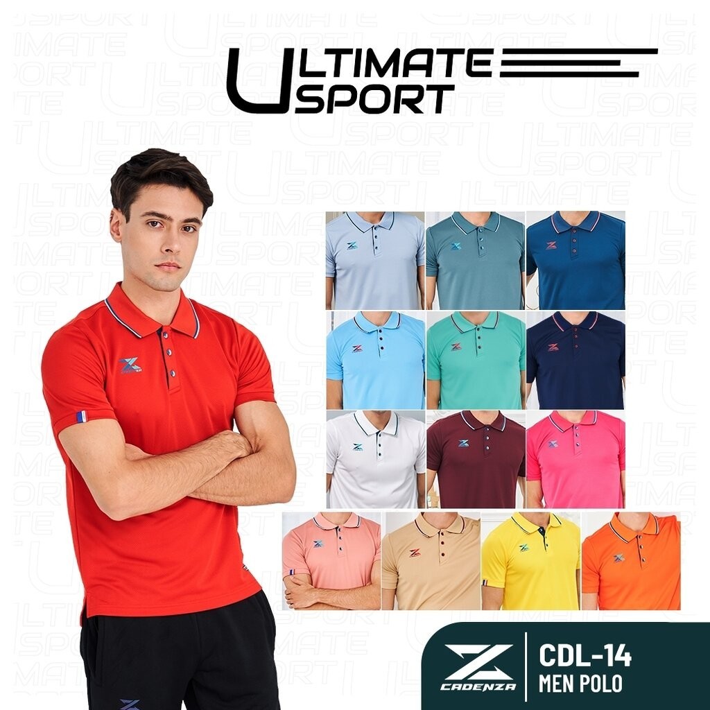 CADENZA เสื้อโปโลผู้ชาย เสื้อคอปก พรีเมี่ยม คาเดนซ่า รุ่น CDL-14 - สีแดง/เลือดหมู/เหลือง/ส้ม/น้ำเงิน