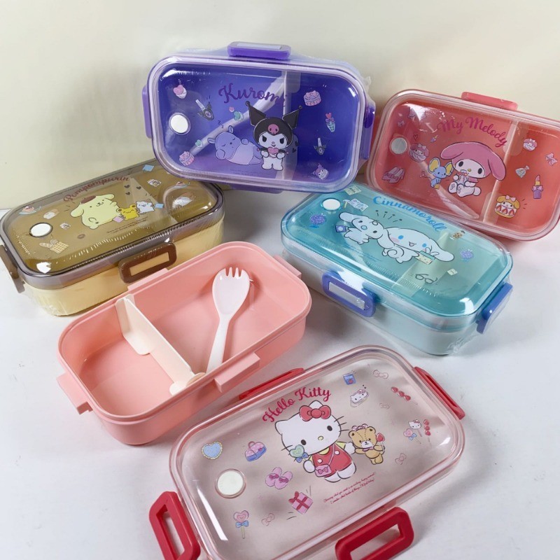 SANRIO น่ารัก ซานริโอ กล่องอาหารกลางวันพลาสติกขนาดใหญ่-ความจุช่องคู่กล่องเบนโตะผลไม้สลัดกล่องบนโต๊ะอาหารเด็กไมโครเวฟเด็กบนโต๊ะอาหาร ราคา ถูกที่สุด ดีลบีเคเค แกลเลอรีภาพที่ 8