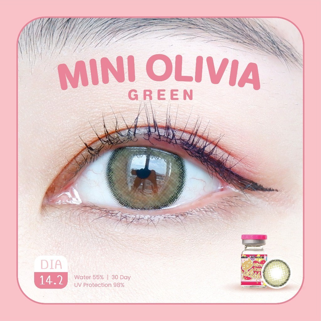 คอนแทคเลนส์(มินิ)🔥Mini Olivia🔥(Kitty Kawaii) สี : Green / Black / Blue รายเดือน มีค่าสายตา