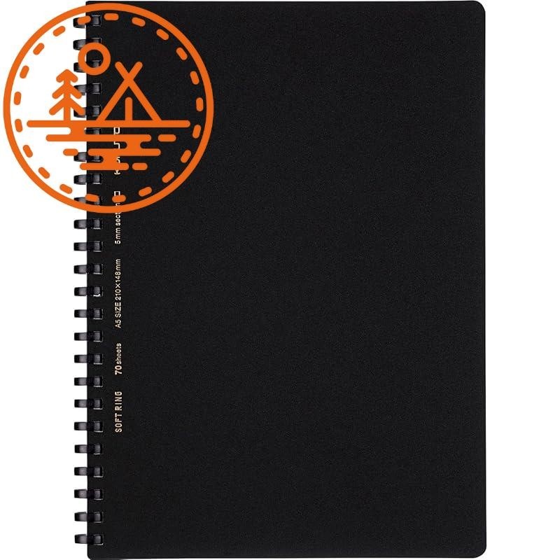 Kokuyo (Kokuyo) Note Soft Ring Notebook Business 70 แผ่น A5 Grid-Ruled สีดํา Ss-Sv437S5-D
