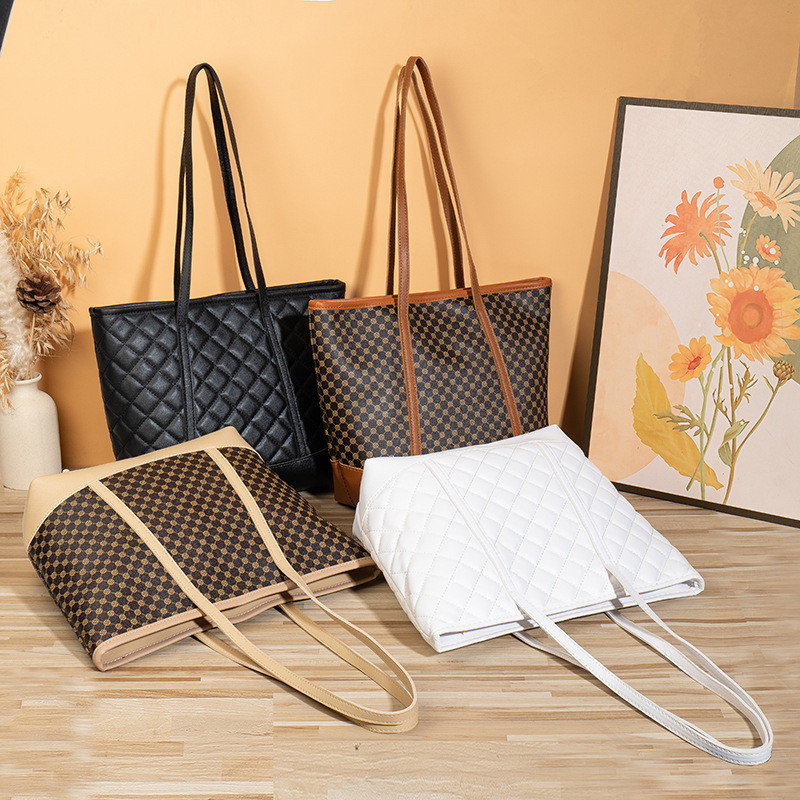 Tote Bag Female Bag All-Match กระเป๋าสะพายความจุขนาดใหญ่กระเป๋าถือ Commuter Work W