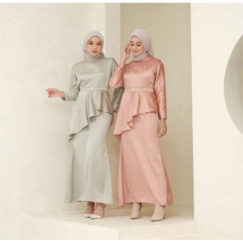Jamila Contemporary SATIN SILK PREMIUM DRESS เสื้อผ้าแฟชั่นผู้หญิงเชิญรับปริญญา COUPLE MUSLIMAH GAMIS LEBARAN BRIDESMAID WEDDING Party ล่าสุด