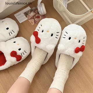 Lnth รองเท้าแตะตุ๊กตา Kittys Kawaii น่ารักนักเรียนฤดูใบไม้ร่วงฤดูหนาวห้องนอน Soft Cushion Plush ห้องนอน Aldult รองเท้าสาว Xmas ร้อน