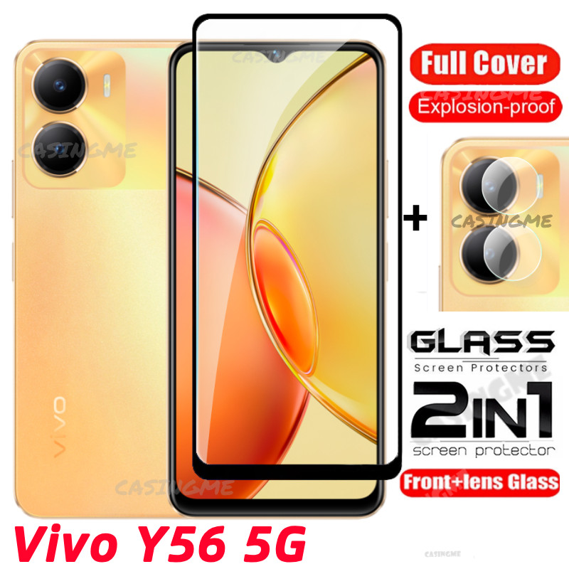 Vivo Y56 5G 2024 2in1 ป้องกันหน้าจอฟิล์มโปร่งใสโทรศัพท์ป้องกันหน้าจอสําหรับVivo Y56 5G VivoY56 Y 56 