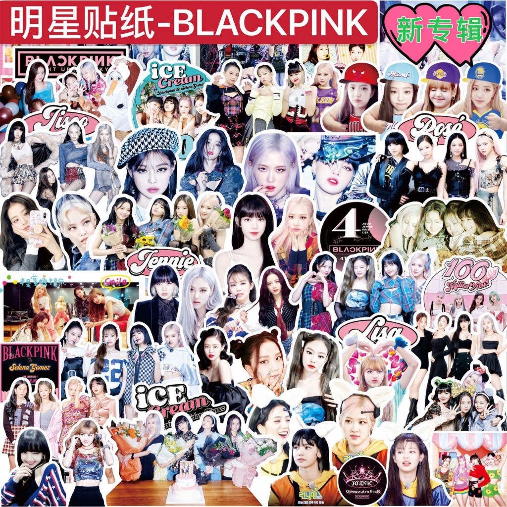 สติ๊กเกอร์คู่มือ BLACKPINK JENNIE ROSE LISA JISOO Star Merchanted กาวสติ๊กเกอร์ตกแต่ง BLACKPINK JENN