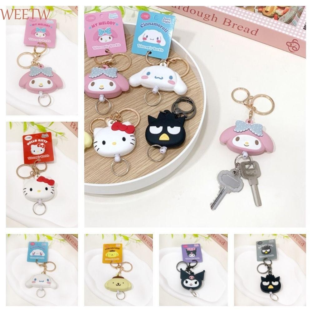 Weww พวงกุญแจ Kuromi ยืดยืดหยุ่นอะนิเมะพวงกุญแจ My Melody แฟชั่น KT Cat ซิลิโคน BADBADTZ-MARU Cinnamoroll ฝาครอบกุญแจแขวนอุปกรณ์เสริม