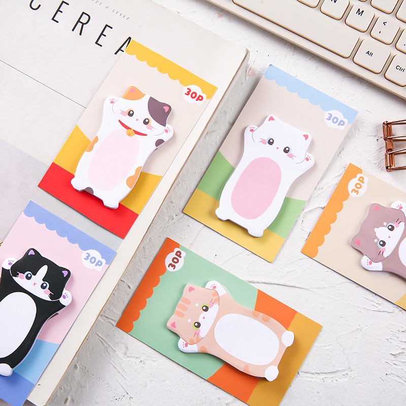 30แผ่น น่ารัก การ์ตูนแมว ชุด โน้ตเหนียวโรงเรียนสํานักงานแบบพกพามินิแผ่นบันทึกคิตตี้รูปกระดาษโน้ต - รูปที่ 7
