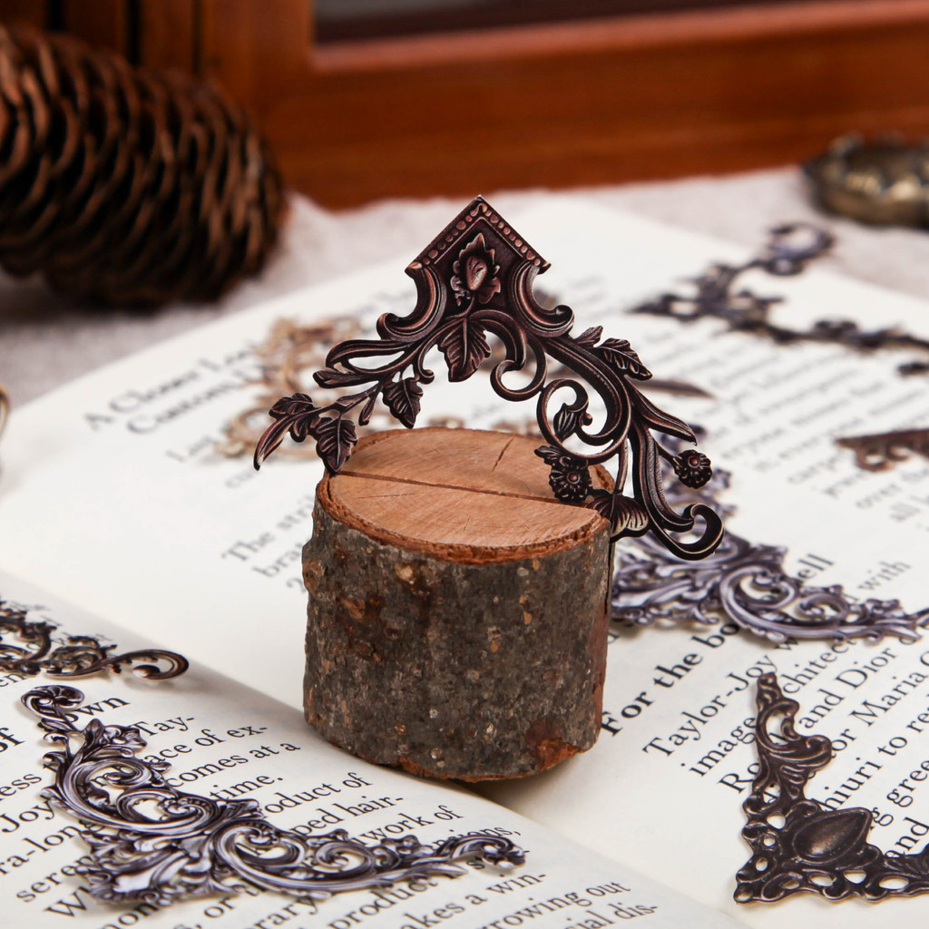 Journamm 24 ชิ้น/แพ็ค Vintage สติกเกอร์มุมสําหรับ Junk Journal Scrapbooking พื้นหลังตกแต่งเครื่องเขียนอุปกรณ์วัสดุป้าย