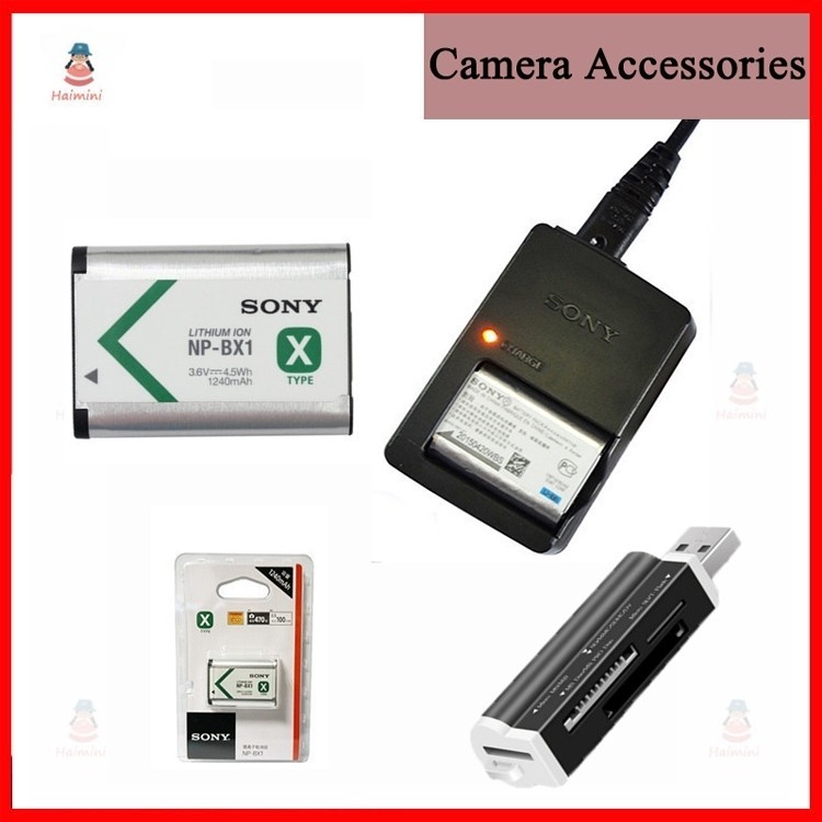 Sony DSC-HX90 HX99 WX500 WX700 กล้อง NP-BX1 แบตเตอรี่ + เครื่องชาร์จ + เครื่องอ่านการ์ด
