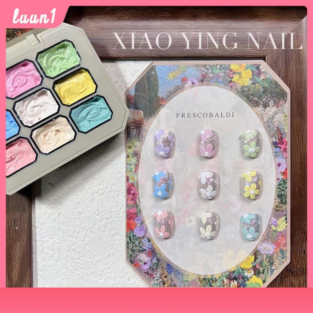 สีเพ้นท์เล็บ สีสำหรับเพ้นท์ลายนูน วาดนูนดอกไม้ เป็นเจลเนื้อข้น ต้องอบ ภาพวาดสีน้ำมันกาวซีรีส์แกะสลัก 3d ที่มีสีสันวาดเจลเก้าตารางแกะสลัก 3d เพ้นท์เล็บเจลโมโนโครมยาทาเล็บ cod