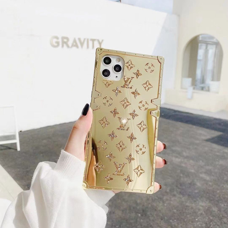 Gold สีชุบหรูหรา Glitter Square สําหรับ Samsung S24 Ultra S23 S22 S21 Plus S23fe S21fe S20fe Note 20 10 Lite