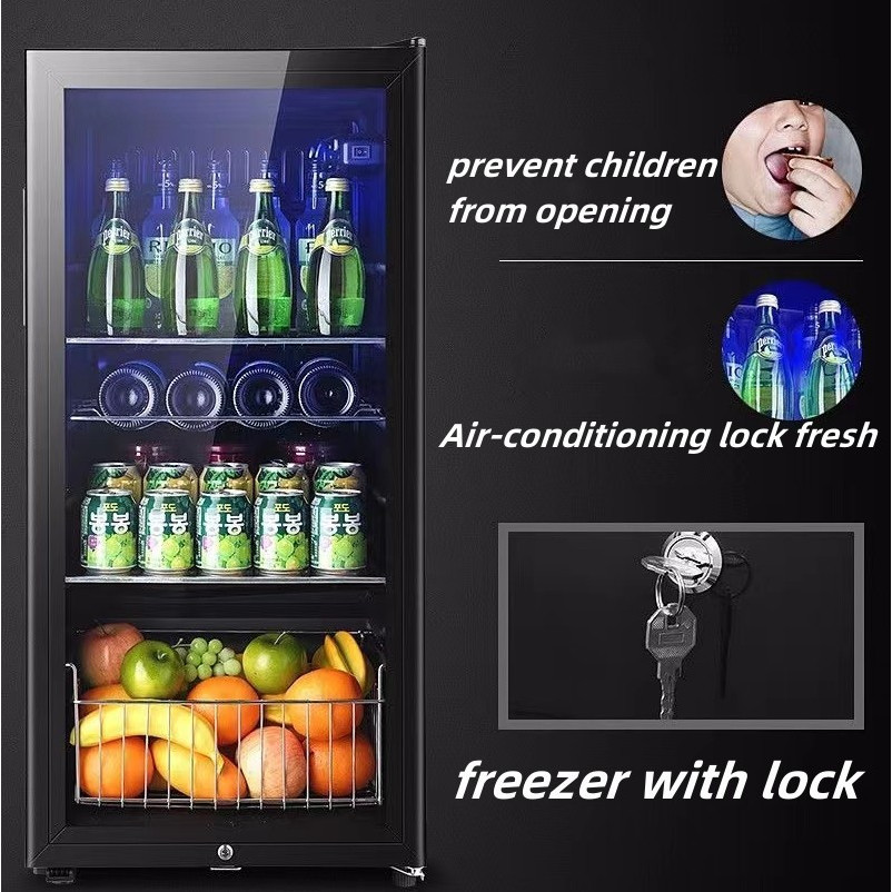 รุ่นใหม่ล่าสุด 71L/100L Ice Bar Refrigerator Single Door Small Mini Refrigerated Fresh Tea Wine Disp