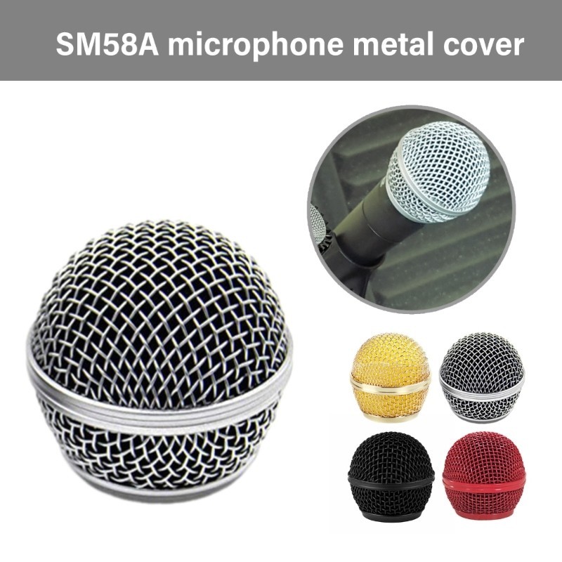 ลวดเหล็กซ้ายตาข่าย Grille ไมโครโฟนหัวสําหรับ SM58 SM58S 58A